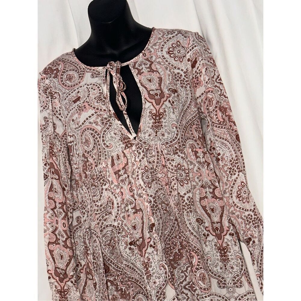 NEW WITH TAGS Anthropologie Lilka  Pink Paisley Tunic Dress Top Blouse Flowy Wom - Picture 4 of 8